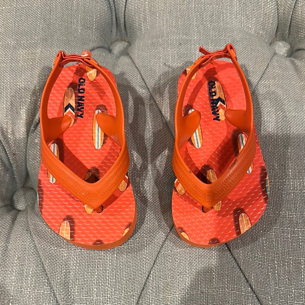 Old Navy Orange Sporty Sandals with Heel Straps